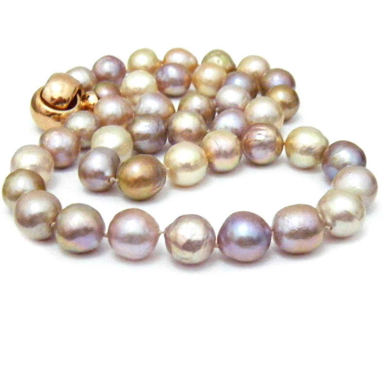 Natural Colours Round Ripple Pearls Necklace